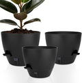 Self-Watering Plant Pots with Water Level Indicator, Drainage Holes & Saucers – by QRRICA