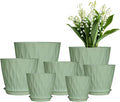 Plastic Plant Pots, 7/6.5/6/5.5/5/4.5/4 inch Flower Pots by LesOasis