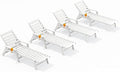 SERWALL Patio Chaise Lounge Chair Set of 4, 5 Positions Adjustable Poly Outdoor by SERWALL