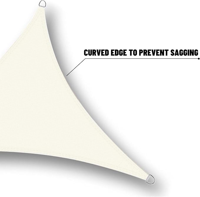 SUNNY GUARD Waterproof Sun Shade Sail 5'x5'x7.1' Cream Right Triangle UV Block - Image 5