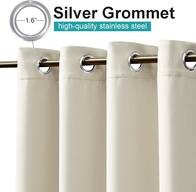 NICETOWN Weighted Patio Outdoor Curtain 95 inch Length, Home Fashion Microfiber - Image 2