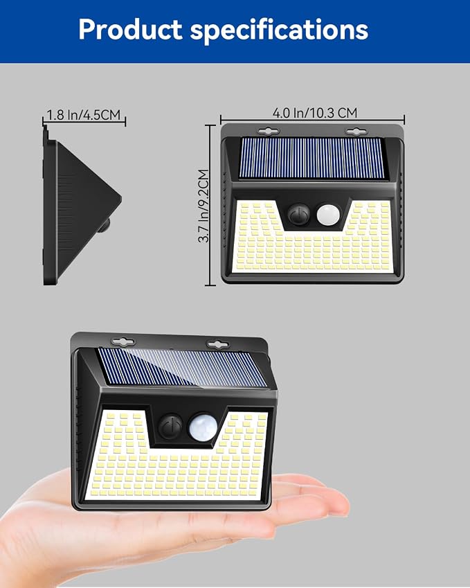 Peasur LED Solar Lights Outdoor Motion Sensor, 2 Packs Waterproof Solar Power - Image 8
