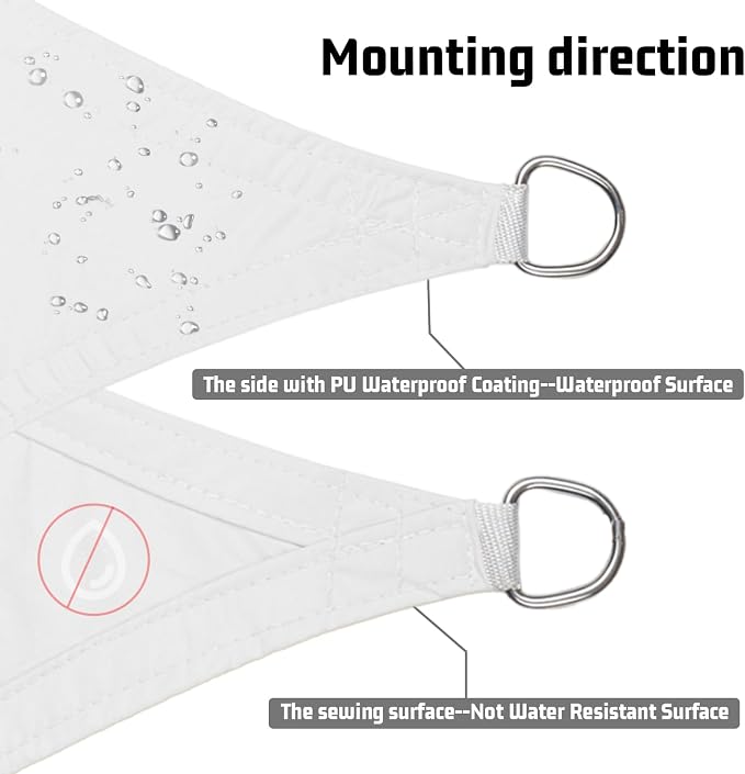 LOVE STORY Rectangle 7'x16' Waterproof Sun Shade Sail Canopy UV Block - Image 3