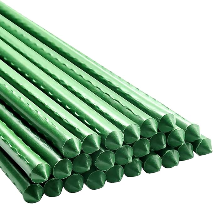 Garden Plant Stakes 36 Inch 3Ft Steel Plant Stick Support, 25 Pack Tomato Stakes by Xuwzenkl