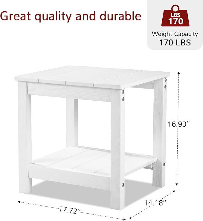 Stoog Outdoor & Indoor Side Table, Weather Resistant HIPS End Tables, - Image 2