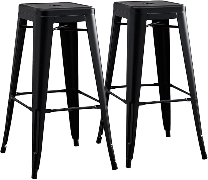 AC Pacific 30” Metal Backless Barstool Set of 2 – Country Rustic Style by ACPacific
