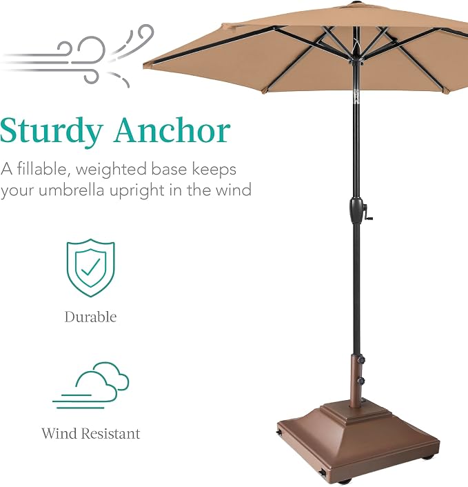 Best Choice Products Fillable Mobile Umbrella Base, Heavy Duty Base, Square - Image 3