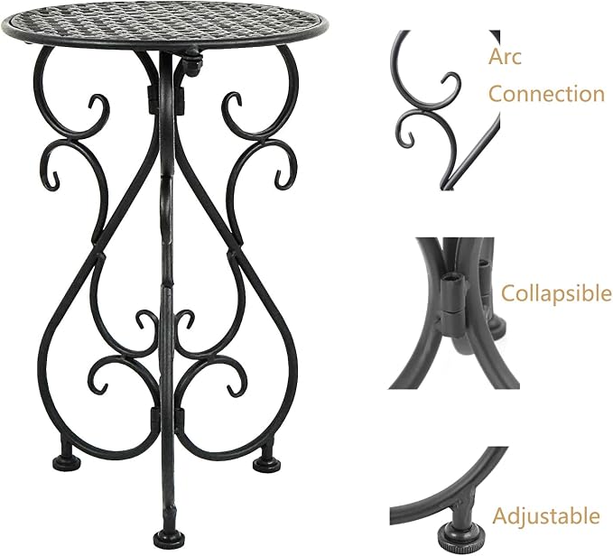 Metal Plant Stand, Heavy Duty Flower Pot Stand 17" Tall, Single Planter Holder - Image 5