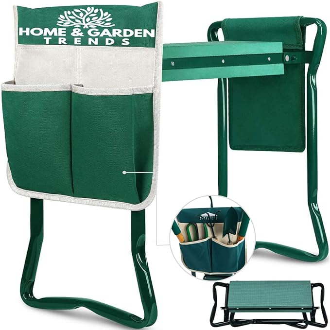 Garden Kneeler and Seat, Foldable Garden Stool Heavy Duty Gardening Bench by HomeGardenTrends