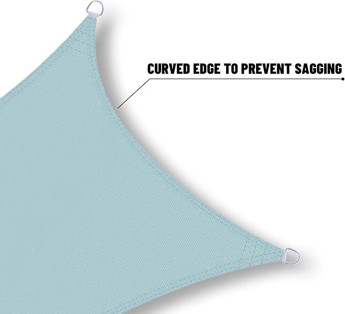 SUNNY GUARD Waterproof Sun Shade Sail 6.5' x 10' Sky Blue Rectangle UV Block - Image 4