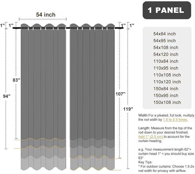 BONZER Wide Waterproof Outdoor Curtains - Image 9