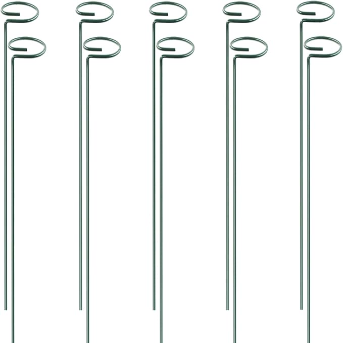HiGift 10 Pack 24 inch Plant Stakes and Supports, Metal Flower Stakes by HiGift