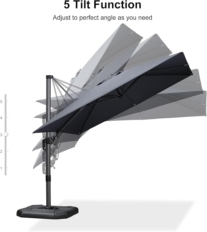 PURPLE LEAF 8.8' X 8.8' Left-right Tilt Patio Umbrella - Image 8