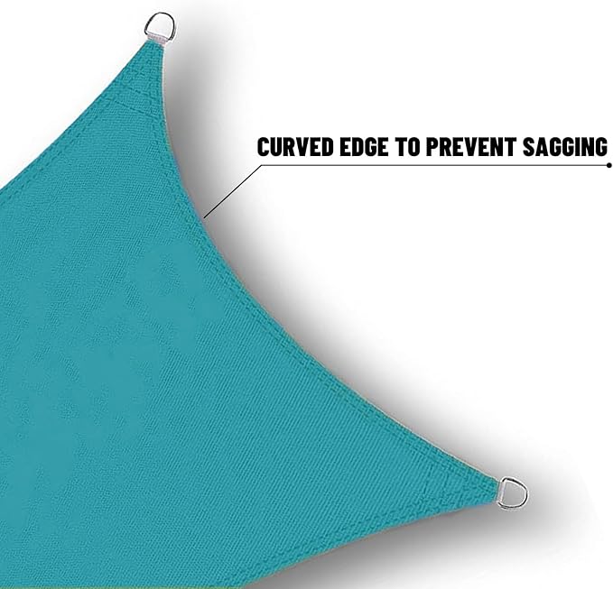 SUNNY GUARD Waterproof Sun Shade Sail 9' x 12' Turquoise Blue Rectangle UV - Image 4