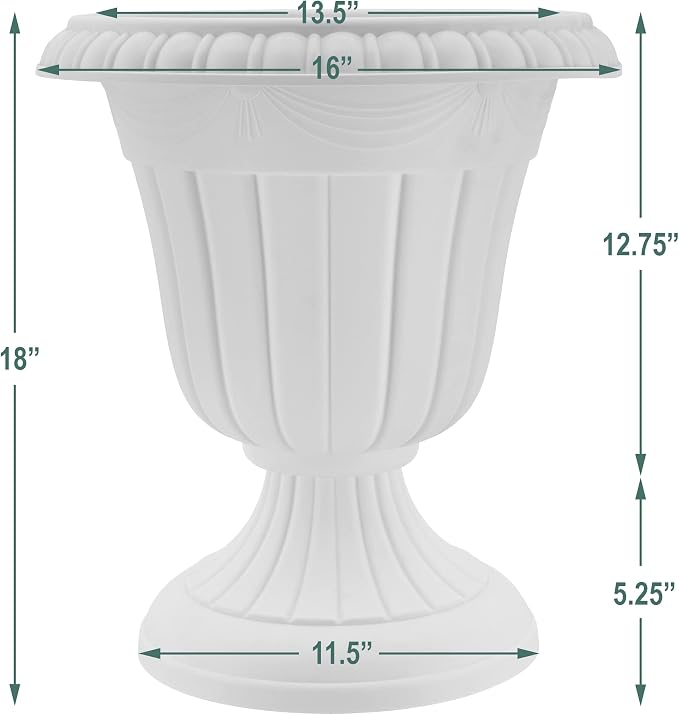 Arcadia Garden Products PL00CP Classic Traditional Plastic Urn Planter - Image 6