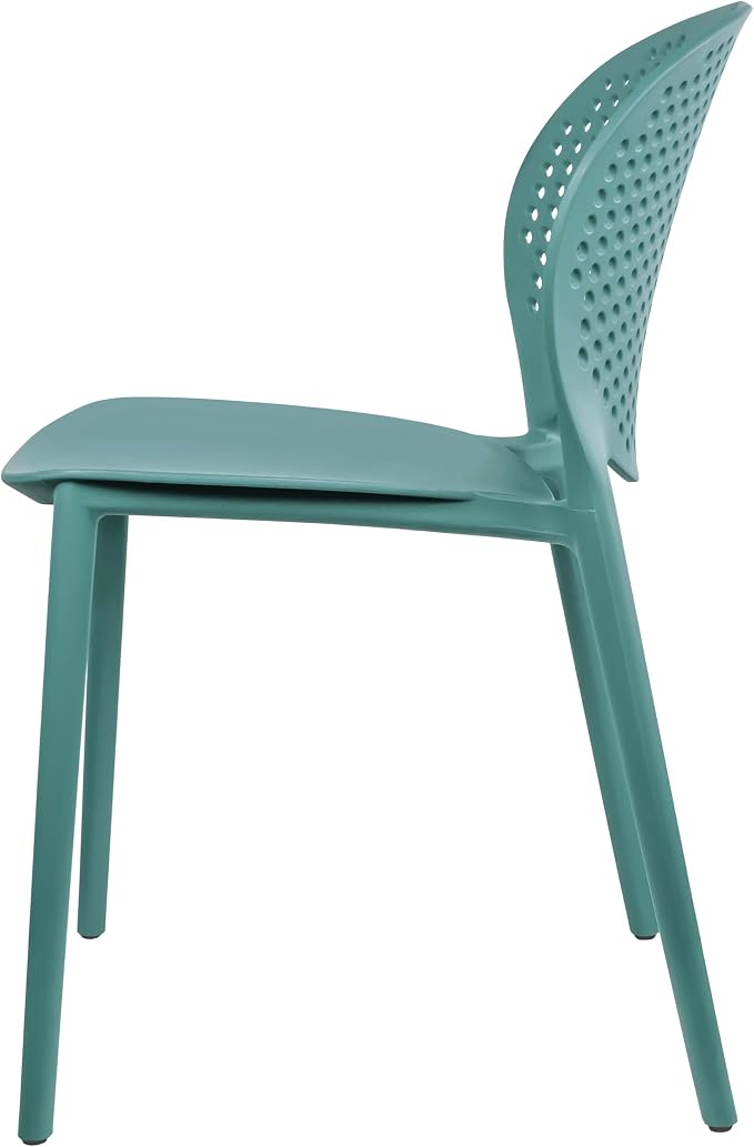 2xhome Set of 2 Patio Dining Chairs | Modern Stackable Outdoor Pool Side Chair - Image 9
