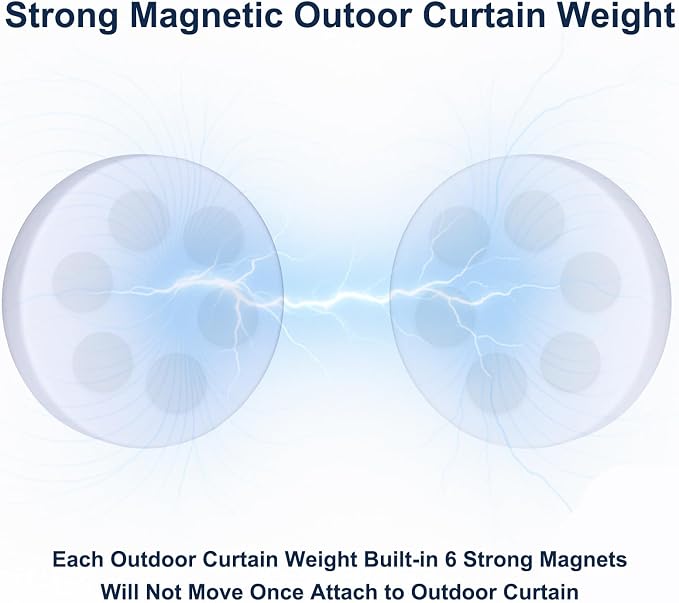 2LB Heavy Duty Outdoor Curtain Weights, Strong Magnetic Gazebo Curtain Weights - Image 3