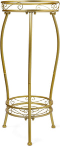 Plant Stand Indoor Outdoor，Tall Gold Metal Rustproof Stable Plant Stands，2 Tier by KavliumPlantStand