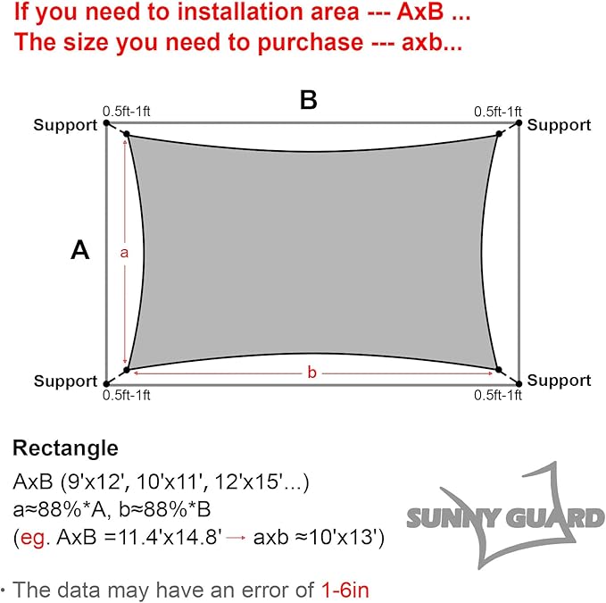 SUNNY GUARD Custom Size 12'x28' Rectangle Terra Red UV Block Sunshade - Image 2