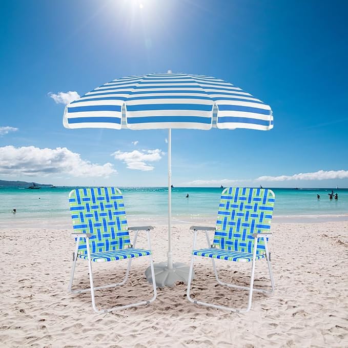 VINGLI Patio Lawn Webbed Folding Chairs Outdoor Beach Portable Camping Chair - Image 2