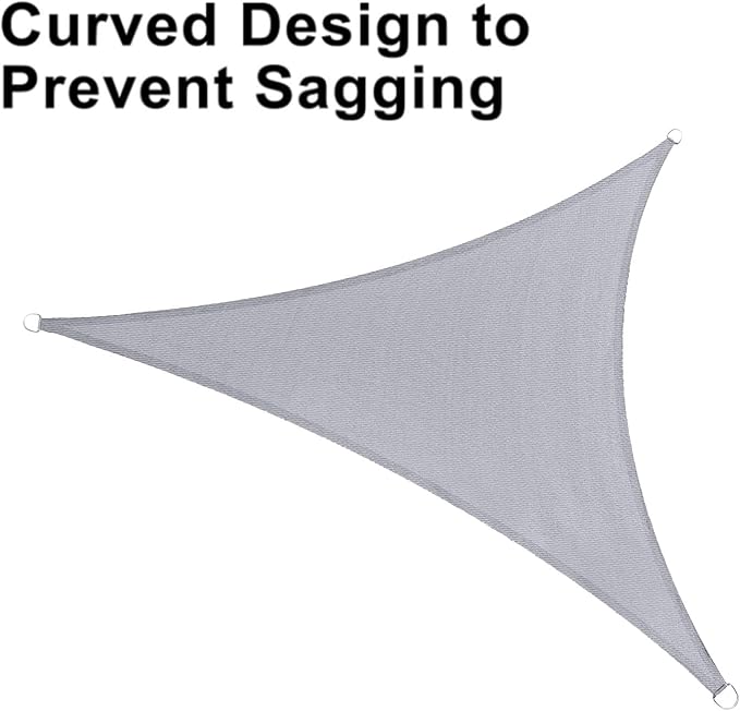 LOVE STORY Custom Size 10'x15'x18' Silver Grey Sun Shade Sail Triangle Sunshade - Image 6
