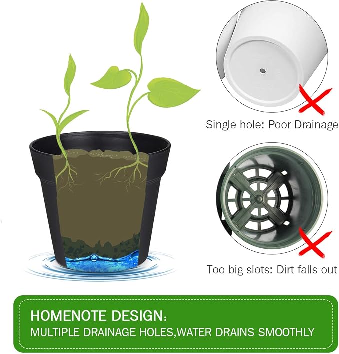 homenote Pots for Plants, Matte Black - Image 6