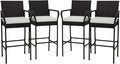 COSTWAY Wicker Bar Stools Set of 4, Patio Bar Height Chairs by COSTWAY