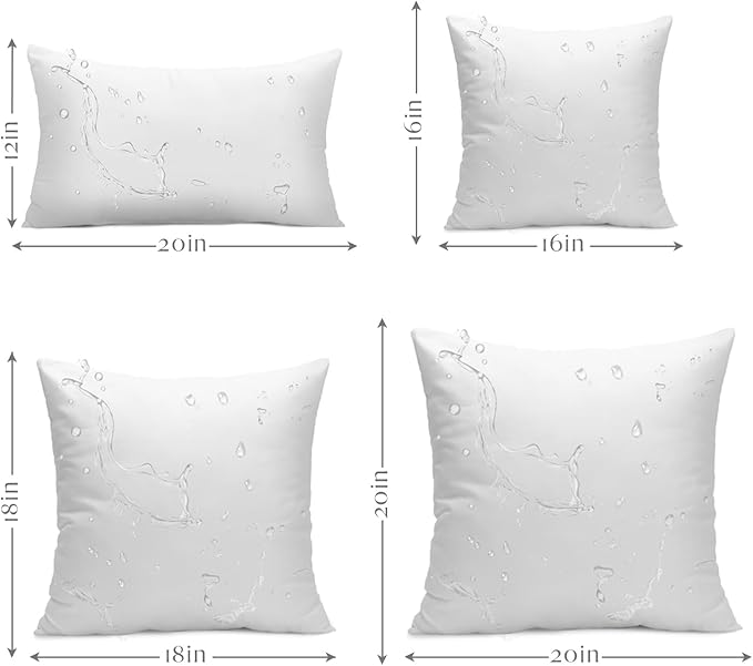 Ashler Outdoor Pillows, 18 x 18 Pillow Inserts Set of 4, Waterproof Throw - Image 9
