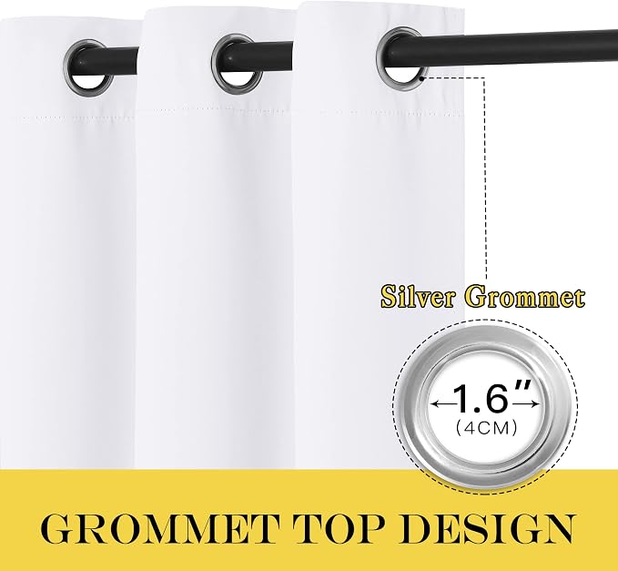 NICETOWN White Doorway Curtains 80 inches Long - Image 3