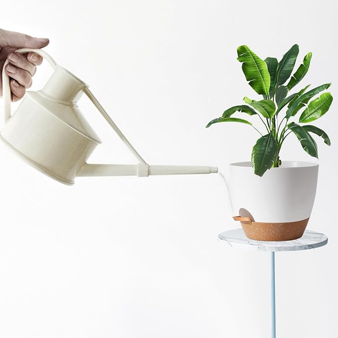 White Self Watering Pots with Drainage Planting Pot - Image 7