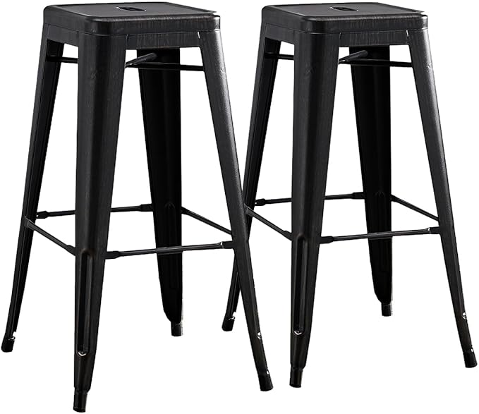AC Pacific 30” Metal Backless Barstool Set of 2 – Country Rustic Style by ACPacific