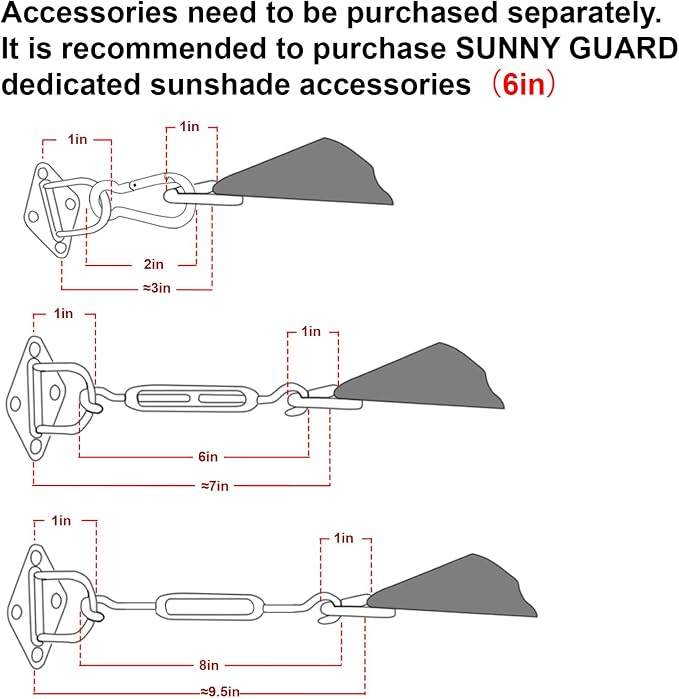 SUNNY GUARD Sun Shade Sail 13'x13'x13' Triangle Butter Cream UV Block Sunshade - Image 3