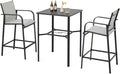 NUU GARDEN 3-Piece Outdoor Bar Set, Light Gray and Black by NUUGARDENCORPORATION