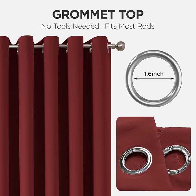Joydeco Blackout Door Curtain for Doorway Privacy 80 Inches Long, Grommet - Image 9