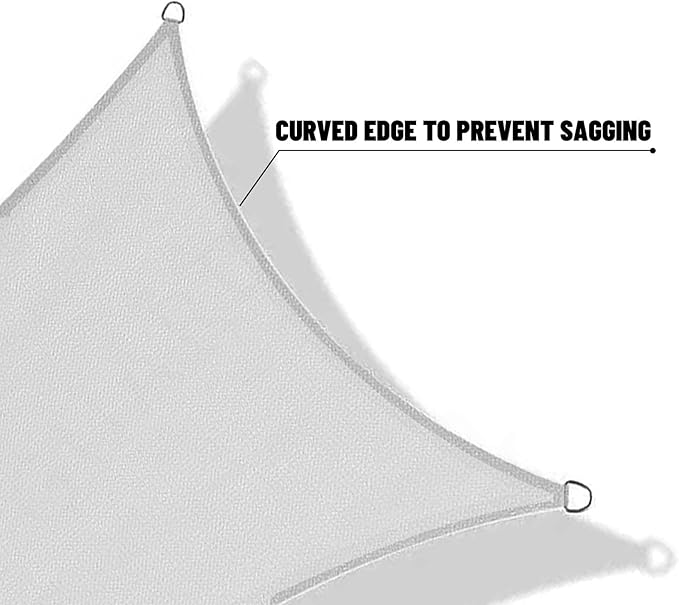 SUNNY GUARD Custom Size 4'x4' Silver Grey Sun Shade Sail Rectangle UV Block - Image 7