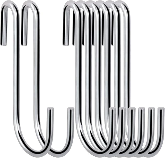 30 Pack Heavy Duty S Hooks Pan Pot Holder Rack Hooks Hanging Hangers S Shaped by ESFUN