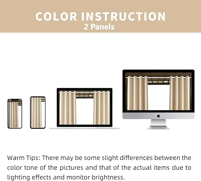 Waterproof Outdoor Curtain W52 x L63 - Image 5