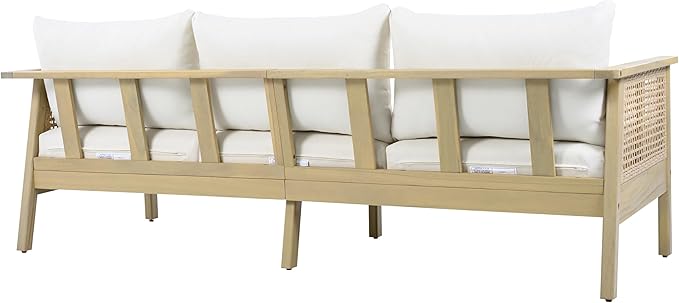 Christopher Knight Home Teras Acacia Wood Outdoor 3 Seater Sofa - Image 7