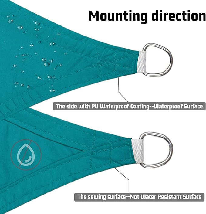LOVE STORY Rectangle 6'x8' Waterproof Sun Shade Sail Canopy UV Block - Image 3