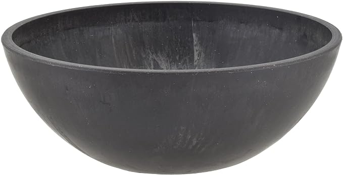 PSW Pot Collection M20DCB 8-inch Plastic/Stone/Wood Composite Low Bowl Planter - Image 2