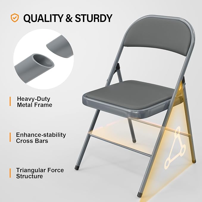 VINGLI 6 Pack Folding Chairs - Image 4