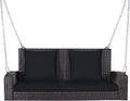 RELAX4LIFE Porch Swing 2-Seat Patio Rattan, Wicker Porch Swings Outdoor W/Two by RELAX4LIFE