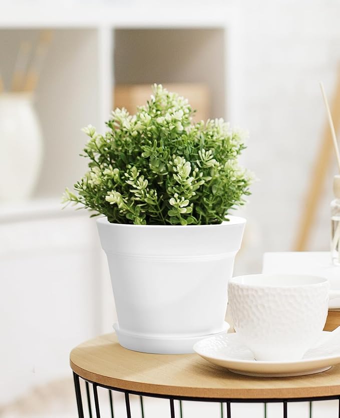 homenote Pots for Plants, 15 Pack 6 Inch Plastic Planters - Image 4