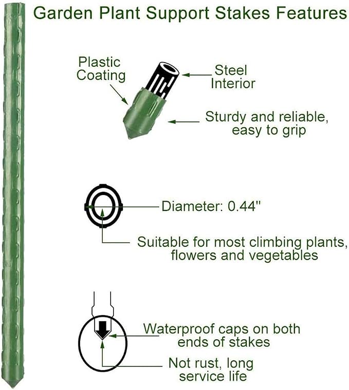 4Feet 48inch Garden Stakes Sturdy Plant Sticks Support Tomato Stakes - Image 6