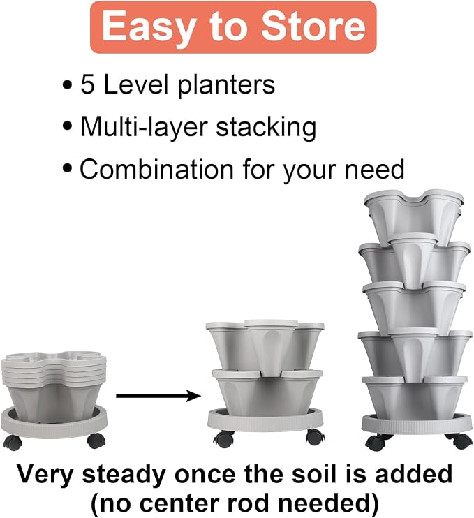 DUNCHATY Stackable Planter, Vertical Strawberry Planter - Image 7