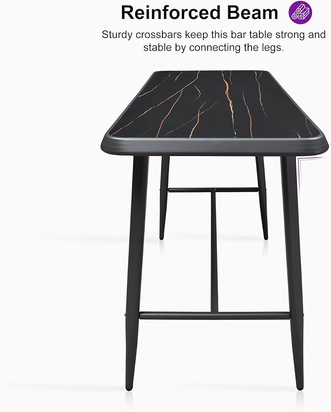 PURPLE LEAF Outdoor Counter Height Bar Table Rectangular Patio Pub Table - Image 7