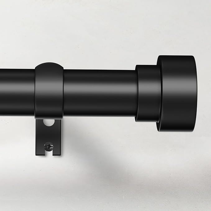 Time Forest Black Curtain Rods for Windows 48 to 84 Inch, 1 Inch Diameter by TimeForest
