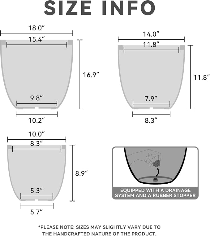 Kante 18", Outdoor Indoor Large Planter Pots - Image 5