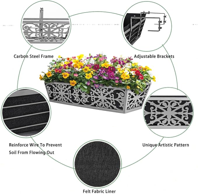 4 Pack 24 Inch Window Boxes Planter - Image 3