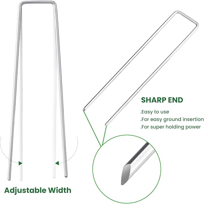 6 Inches Landscape Staples, Garden Stakes Securing Pegs - Image 2